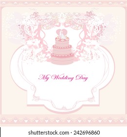 wedding cake card design 