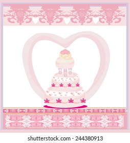 wedding cake card design 