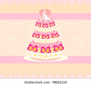 wedding cake card design