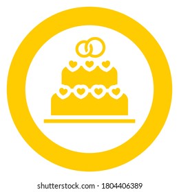wedding cake, circle trendy icon on a white background