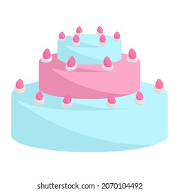 wedding cake for wedding color illustration
