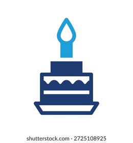 Diseño coloreado del Vector del icono de la torta de boda bueno para el Web o el App móvil