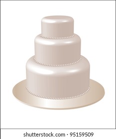 Wedding cake decorated with pearls