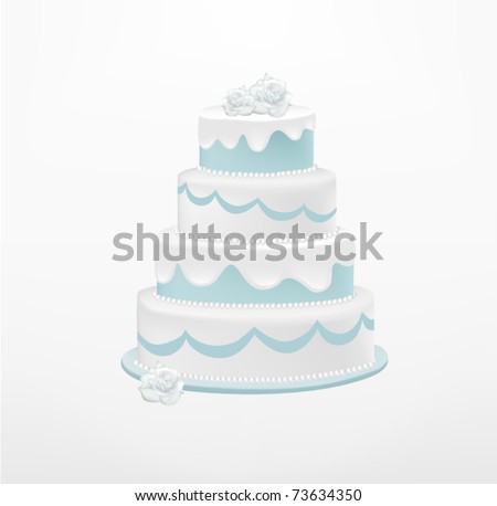Wedding cake decorated with roses