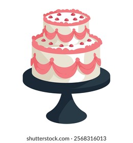 wedding cake delicious isolated design