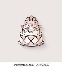 wedding cake design element - vector illustration. eps 10