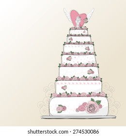 Wedding cake design vector illustration