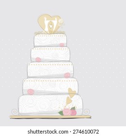 Wedding cake design vector illustration