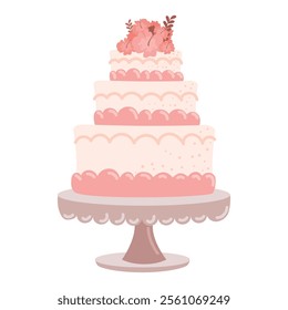 wedding cake dessert isolated design