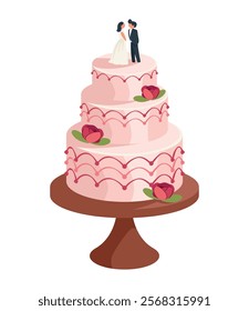 wedding cake dessert isolated design