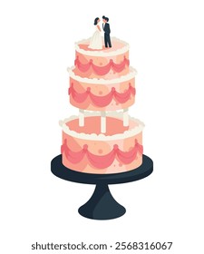 wedding cake dessert isolated design