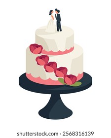 wedding cake dessert isolated design