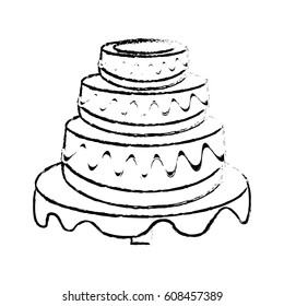 wedding cake dessert sketch