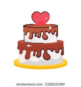 Wedding cake doodle vector outline Sticker. EPS 10 file