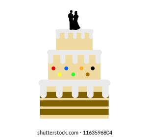Wedding cake with figurines