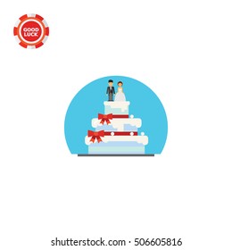 Wedding Cake with Figurines Icon