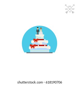Wedding Cake with Figurines Icon
