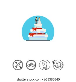 Wedding Cake with Figurines Icon