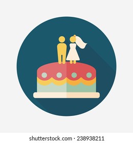 wedding cake flat icon with long shadow,eps10