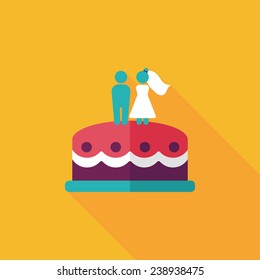 wedding cake flat icon with long shadow,eps10