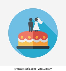 wedding cake flat icon with long shadow,eps10