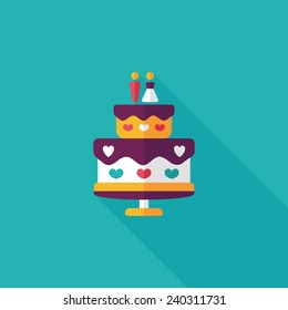 wedding cake flat icon with long shadow,eps10
