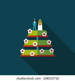 wedding cake flat icon with long shadow,eps10