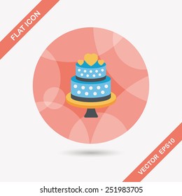 wedding cake flat icon with long shadow,eps10
