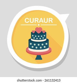 wedding cake flat icon with long shadow,eps10