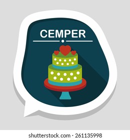 wedding cake flat icon with long shadow,eps10