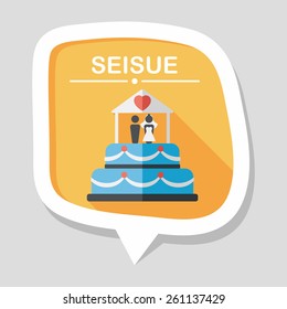 wedding cake flat icon with long shadow,eps10