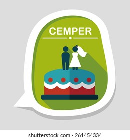 wedding cake flat icon with long shadow,eps10
