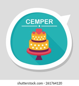 wedding cake flat icon with long shadow,eps10