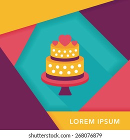wedding cake flat icon with long shadow,eps10