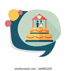 wedding cake flat icon with long shadow,eps10