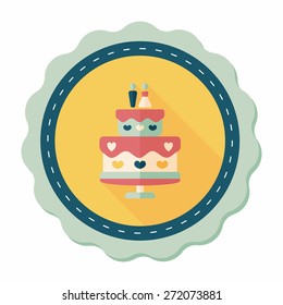 wedding cake flat icon with long shadow,eps10
