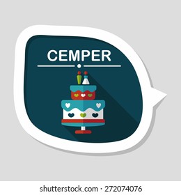 wedding cake flat icon with long shadow,eps10