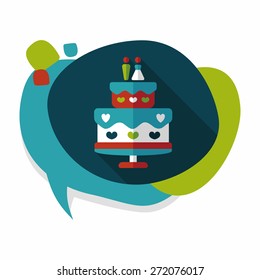 wedding cake flat icon with long shadow,eps10