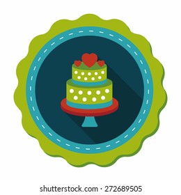 wedding cake flat icon with long shadow,eps10