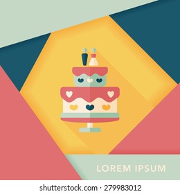 wedding cake flat icon with long shadow,eps10
