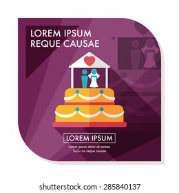 wedding cake flat icon with long shadow,eps10