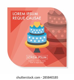 wedding cake flat icon with long shadow,eps10