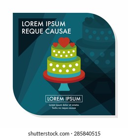 wedding cake flat icon with long shadow,eps10