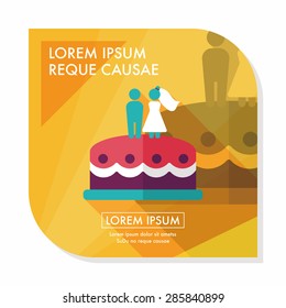 wedding cake flat icon with long shadow,eps10