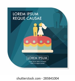 wedding cake flat icon with long shadow,eps10