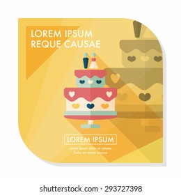 wedding cake flat icon with long shadow,eps10