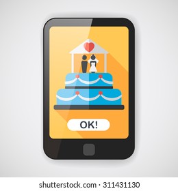 wedding cake flat icon with long shadow,eps10