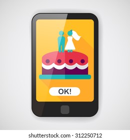 wedding cake flat icon with long shadow,eps10