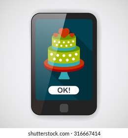 wedding cake flat icon with long shadow,eps10