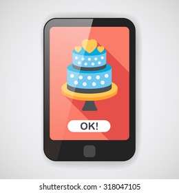 wedding cake flat icon with long shadow,eps10